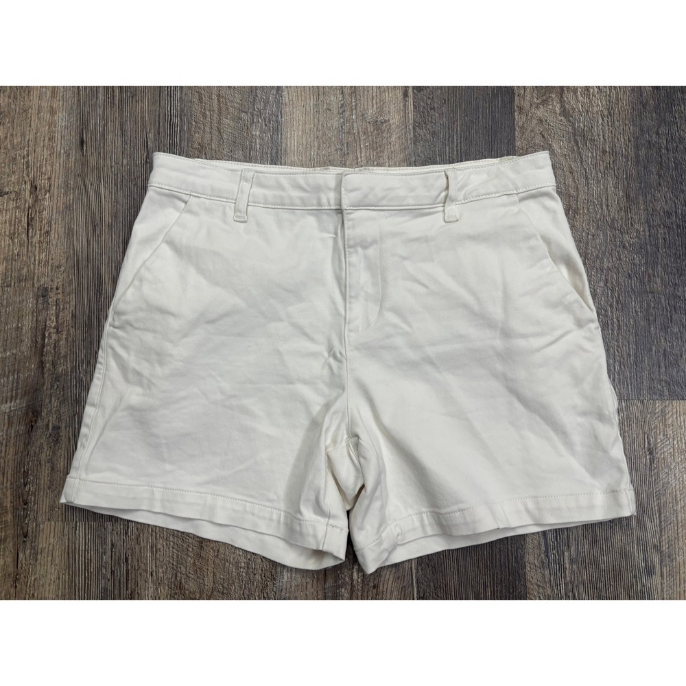 Banana Republic Womens‎ Off White Chino Shorts Size 12 Cotton Blend Stretch 5in